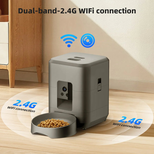 2L Smart Automatic Pet Feeder with Camera – WiFi Cat & Dog Food Dispenser with App Control, Voice & Timer