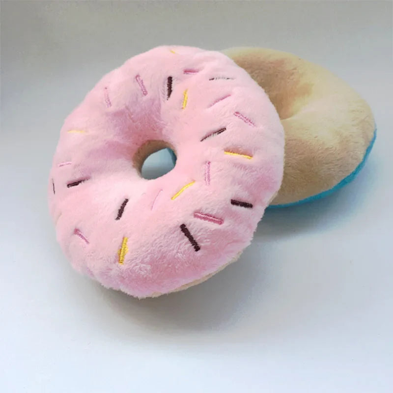 Soft Dog Donut Toy