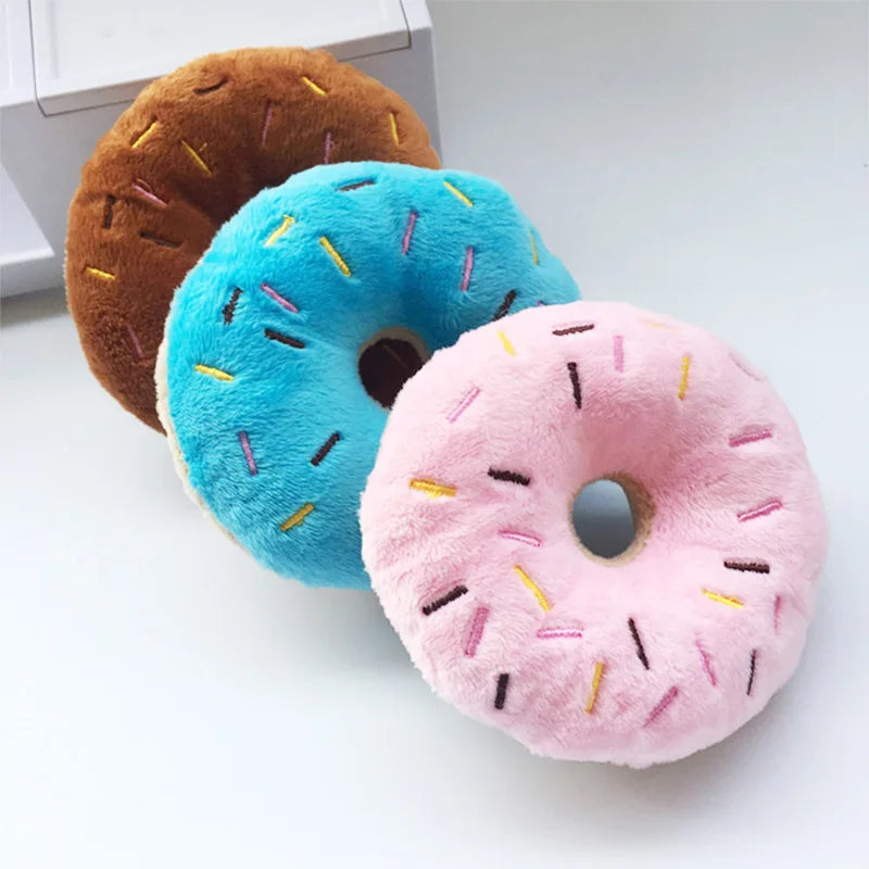 Soft Dog Donut Toy