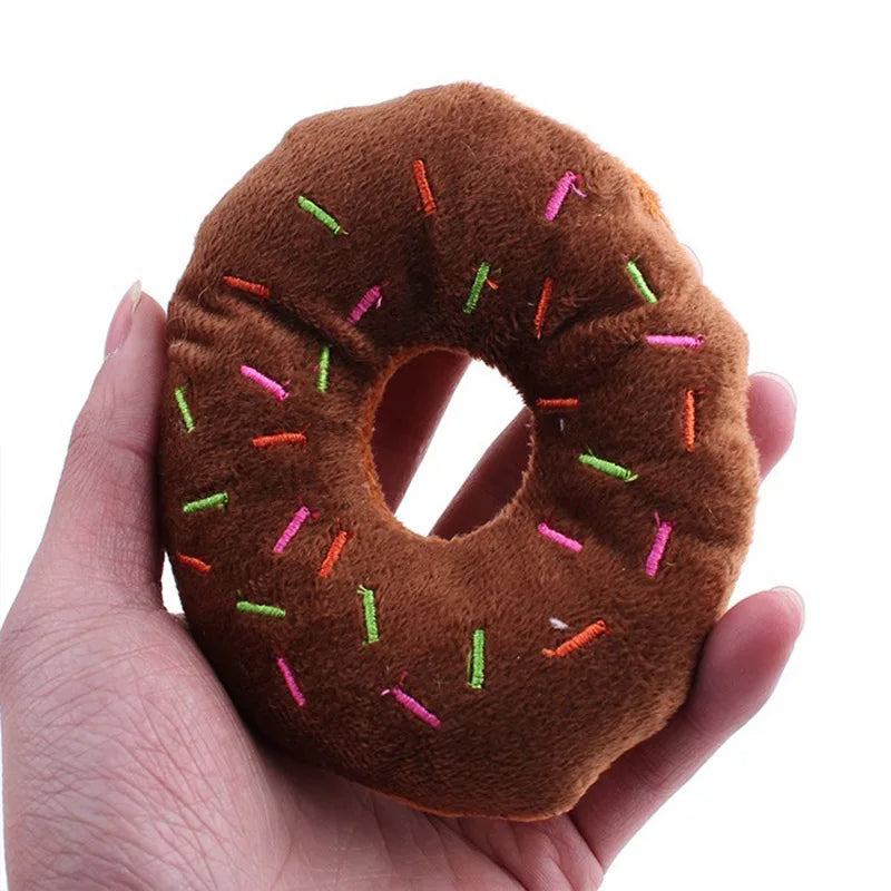 Soft Dog Donut Toy