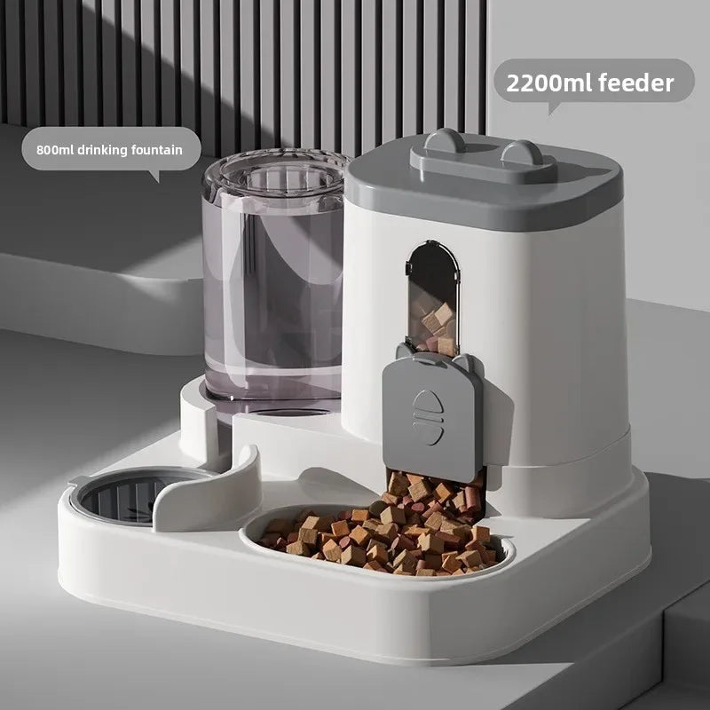 Hign-concerned Automatic Cat Feeder And Water Dispenser 2 In 1 Gravity