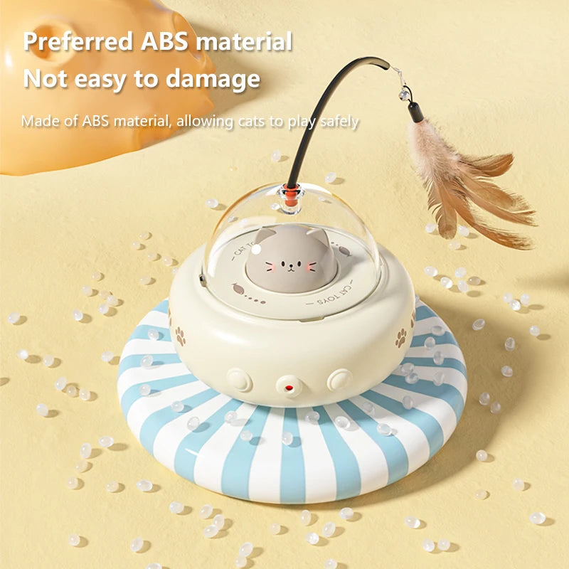 Smart UFO Cat Toy: Bell & Feather Fun