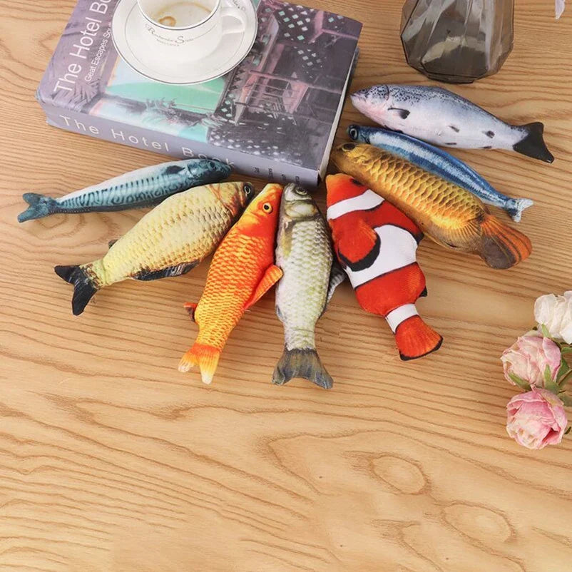 Hot sale of cat-teasing toys simulation fish tear-teasing cat chew plush toys fish cat supplies Pet supplies