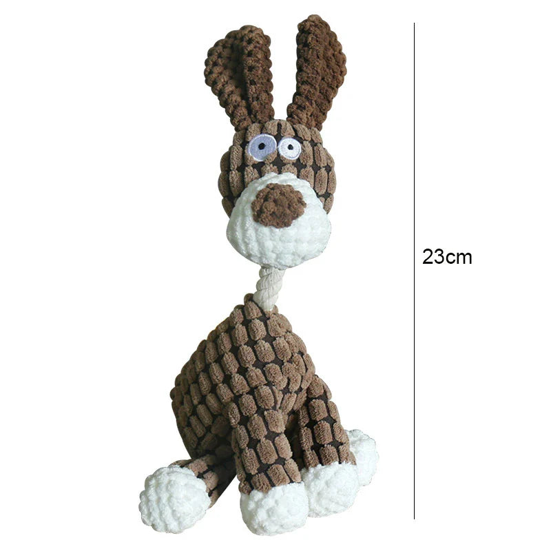Donkey Shape Squeaky Plush Chew Toy for Dogs and Puppies