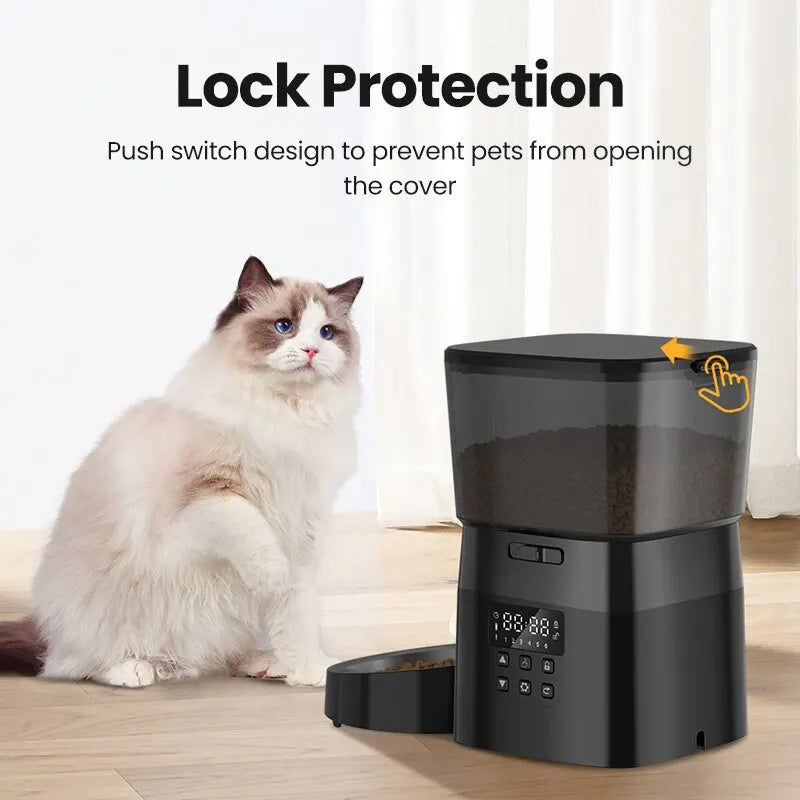 ROJECO Automatic Cat Feeder with Programmable Timer - Smart Dry Food Dispenser for Cats or Small Dogs