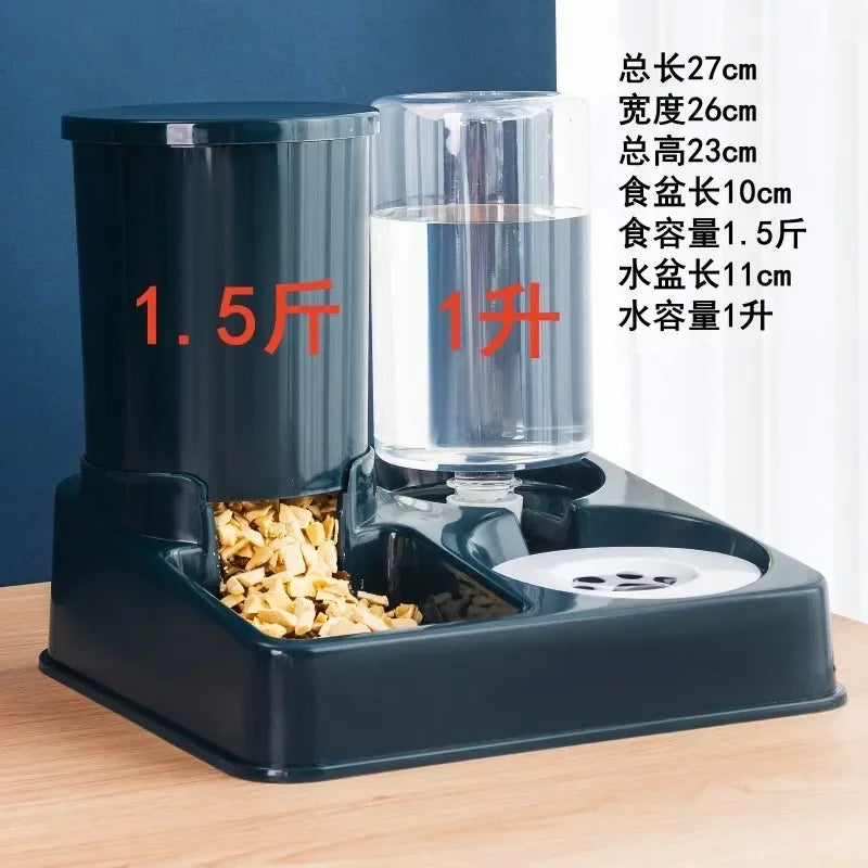 Hign-concerned Automatic Cat Feeder And Water Dispenser 2 In 1 Gravity