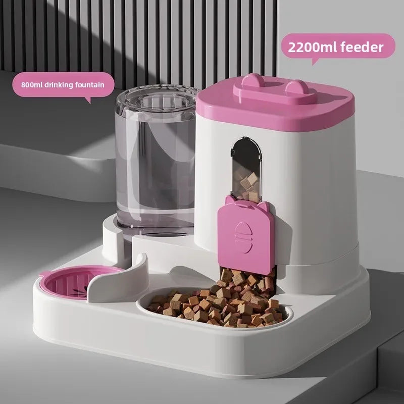 Hign-concerned Automatic Cat Feeder And Water Dispenser 2 In 1 Gravity
