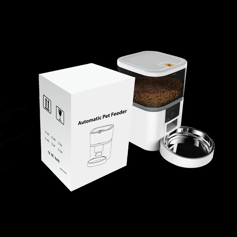 4L With HD Camera Automatic Pet Feeder Cat And Dog Food Automatic Dispenser Suitable For Two Pet Cat And Dog Feeding Remote Feed