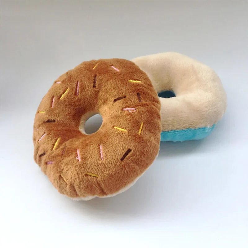 Soft Dog Donut Toy