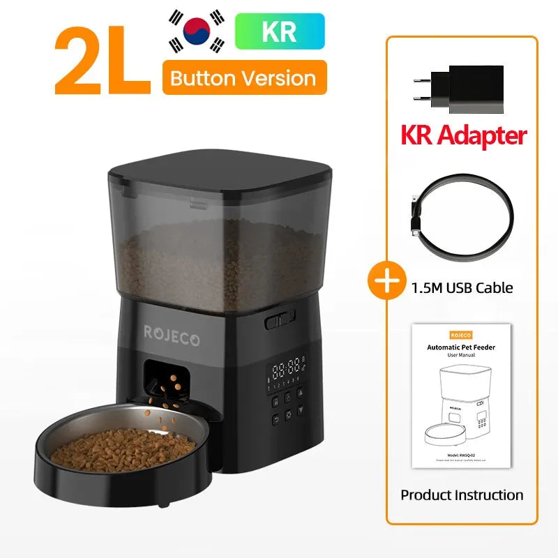 ROJECO Automatic Cat Feeder with Programmable Timer - Smart Dry Food Dispenser for Cats or Small Dogs