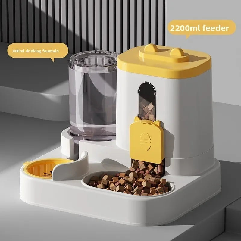 Hign-concerned Automatic Cat Feeder And Water Dispenser 2 In 1 Gravity