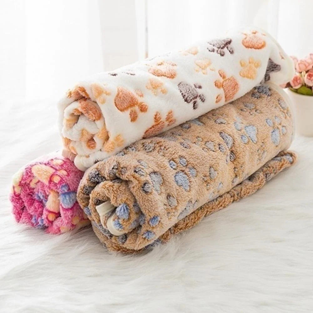 Cute Cartoon Pattern Soft Fluffy Pet Blanket