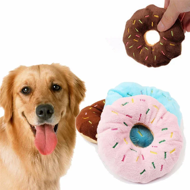 Soft Dog Donut Toy