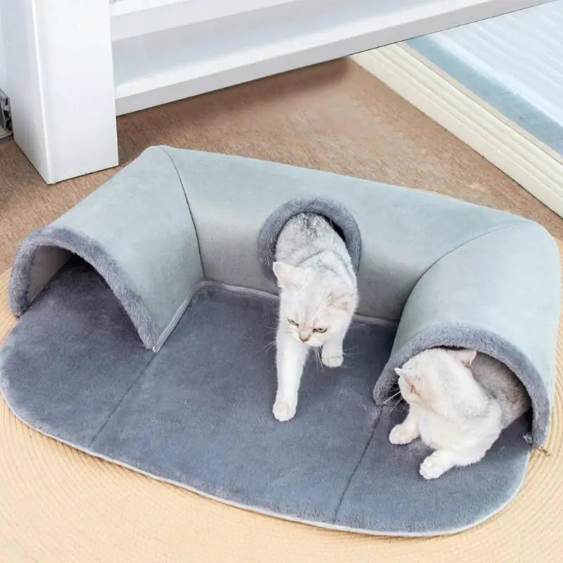 PurrPlay Tunnel Bed – Hide, Play & Nap in One!