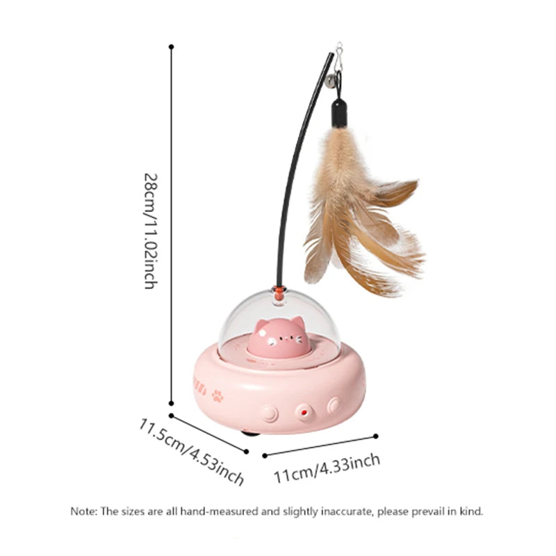 Smart UFO Cat Toy: Bell & Feather Fun